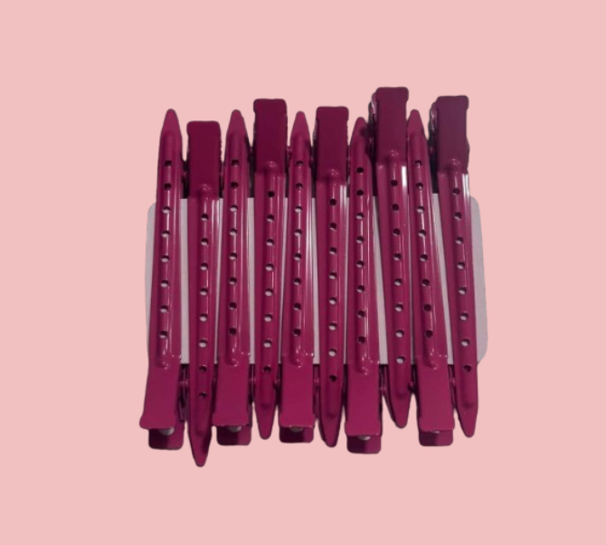 Aluminum Clips set of 10 Dark Pink