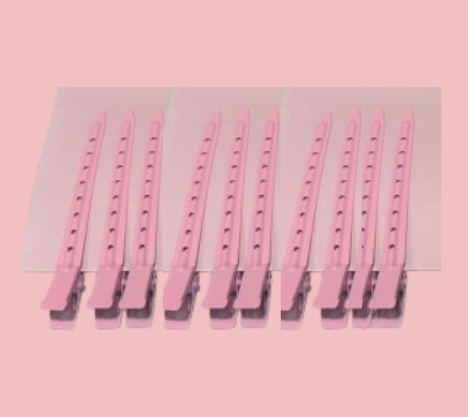 Aluminum Clip Set of 10 Light Pink