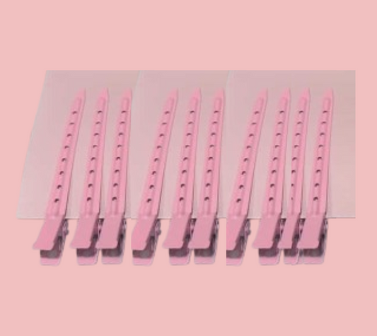 Aluminum Clip Set of 10 Light Pink
